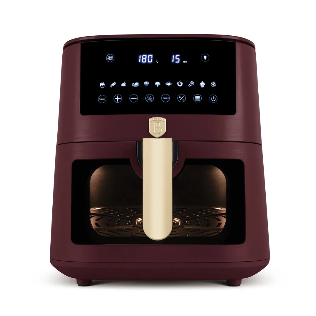 Airfryer cu Ecran Digital și Fereastră Vizibilă (8 L), Bordeaux