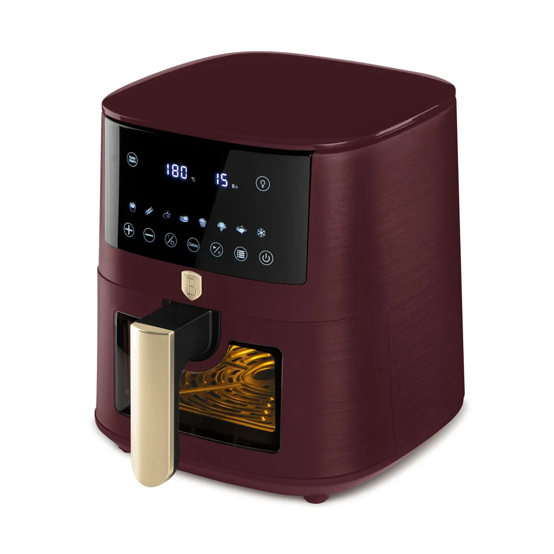 Airfryer cu Ecran Digital și Fereastră Vizibilă (8 L), Bordeaux — 2