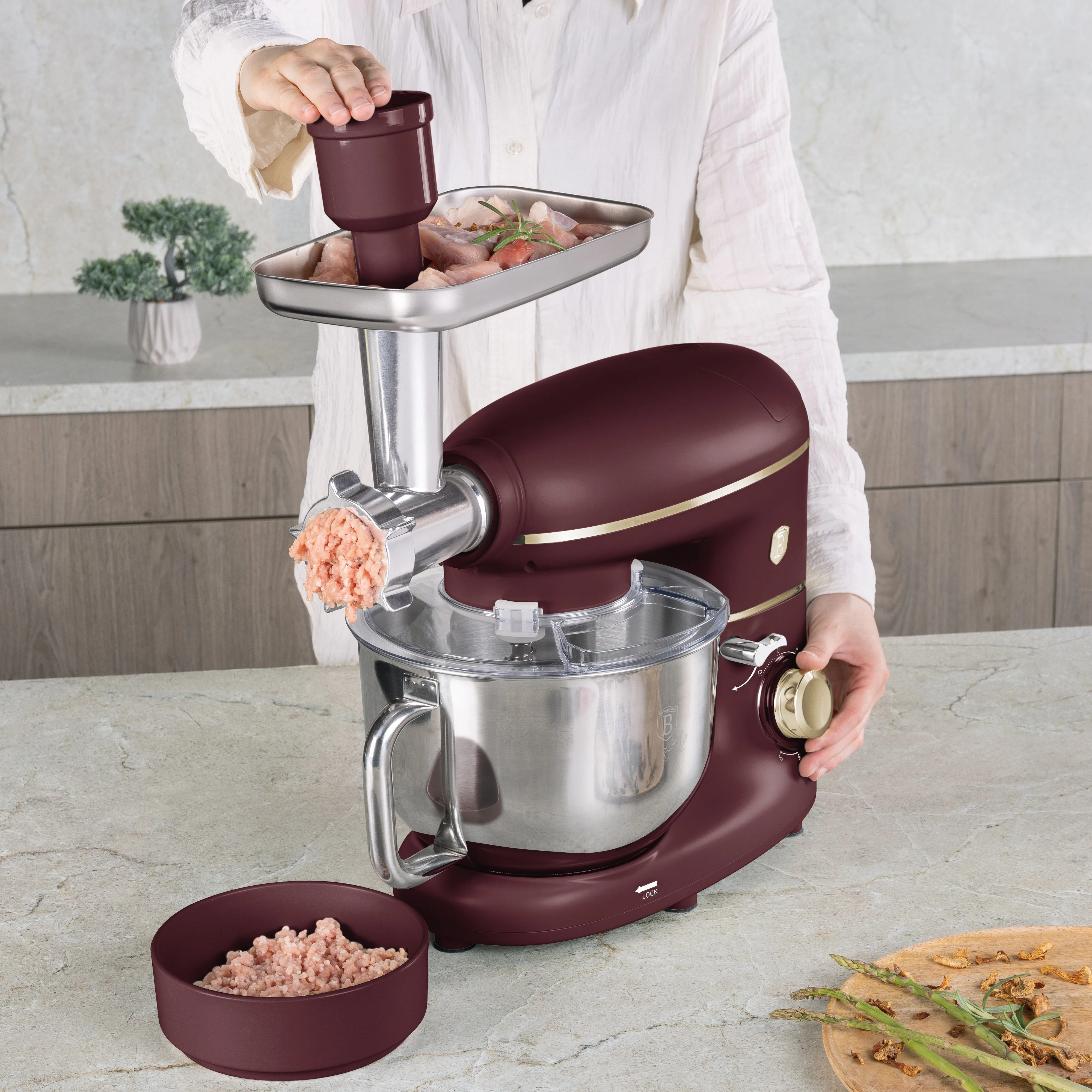 Mixer Multifuncțional 4 în 1 cu Bol din Inox (5,5 L), Antracit — 2