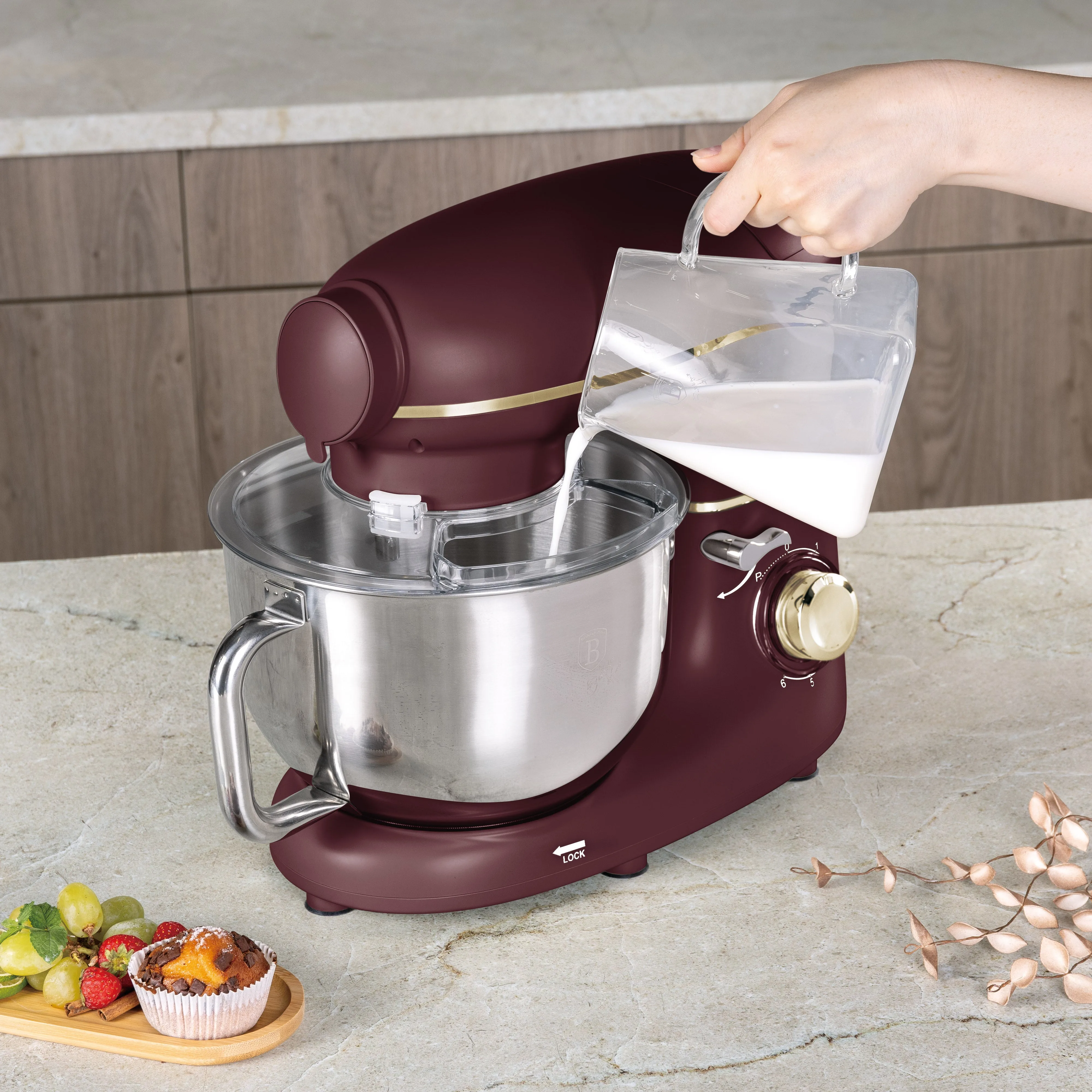 Mixer Multifuncțional 4 în 1 cu Bol din Inox (5,5 L), Negru-Rose Gold — 5