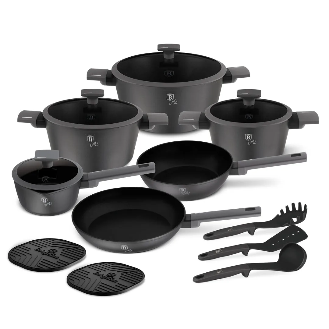 Set Vase de Gătit | 15 Piese, Antracit